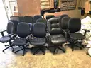 Chair Lot 4 - (19 chairs total) - 15 rolling chairs / 5 red guest chairs