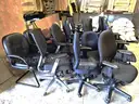 Chair Lot 4 - (19 chairs total) - 15 rolling chairs / 5 red guest chairs