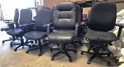 Chair Lot 4 - (19 chairs total) - 15 rolling chairs / 5 red guest chairs