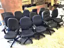 Chair Lot 4 - (19 chairs total) - 15 rolling chairs / 5 red guest chairs