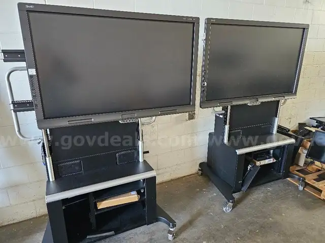 (2) 55&#x22; Smart Board w/ rolling stands -- Non working - great heavy duty stands