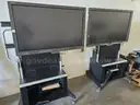 (2) 55&#x22; Smart Board w/ rolling stands -- Non working - great heavy duty stands
