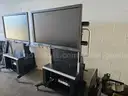 (2) 55&#x22; Smart Board w/ rolling stands -- Non working - great heavy duty stands