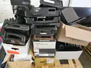 (8) Pallets Office items - misc incl. 12+ typewriters, 3 safes, binders, scanners &#x26; more