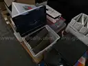 (8) Pallets Office items - misc incl. 12+ typewriters, 3 safes, binders, scanners &#x26; more