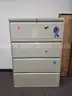 4-drawer lateral cabinet metal - lockable, has key