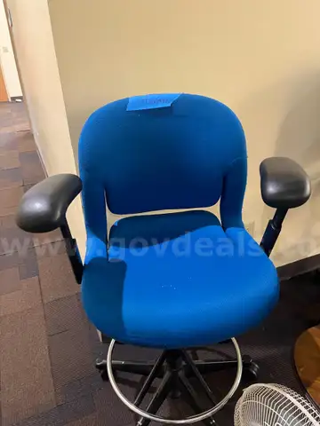 Tall blue office chair