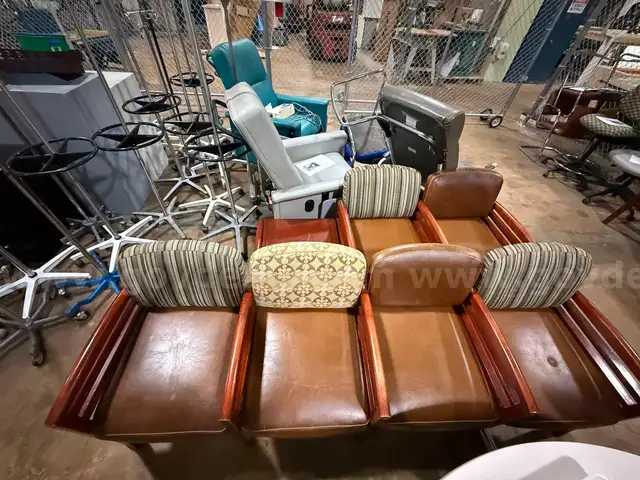 Chair Benches. One with four chairs and one with two and a table