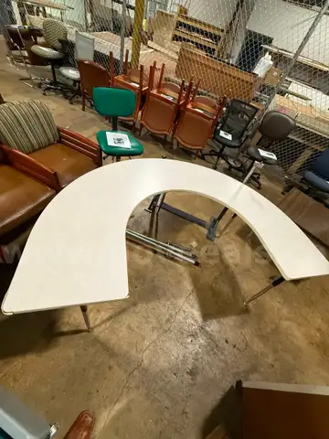 White half Circle Desk