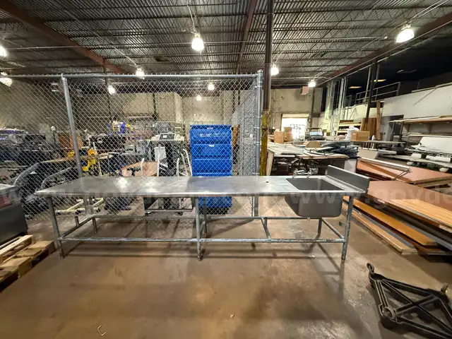 Stainless Steel Counter with Integrated Sink