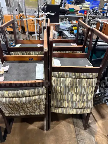 Lot of 8 Upholstered Wooden Armchairs