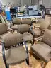 Lot of 8 Upholstered Guest Chairs – Mixed Metal and Wood Frames