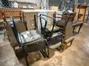 Lot of 8 Upholstered Guest Chairs – Mixed Metal and Wood Frames