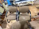 Lot of 8 Upholstered Guest Chairs – Mixed Metal and Wood Frames