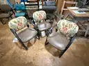 Lot of 8 Upholstered Guest Chairs – Mixed Frames, Patterned Backs