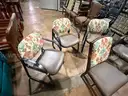 Lot of 8 Upholstered Guest Chairs – Mixed Frames, Patterned Backs