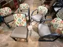 Lot of 8 Upholstered Guest Chairs – Mixed Frames, Patterned Backs