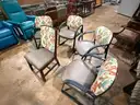Lot of 8 Upholstered Guest Chairs – Mixed Frames, Patterned Backs