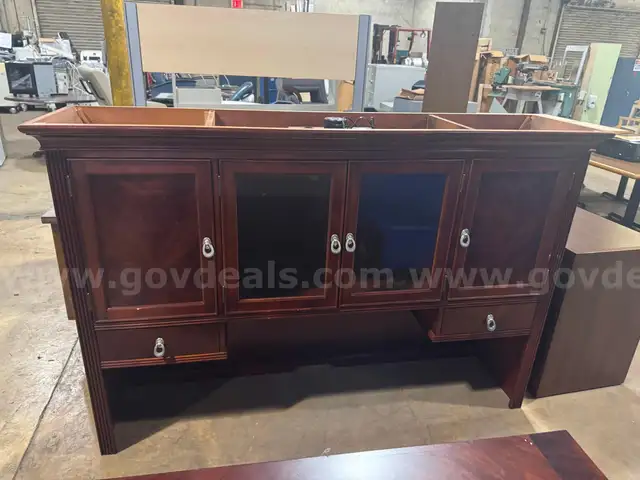 Office Desk Hutch with Cabinet light
