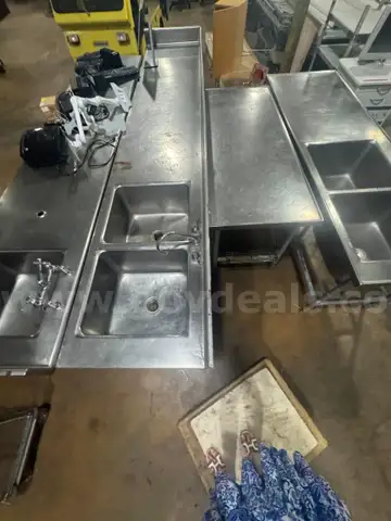 Stainless Steel Worktable with Double Sink