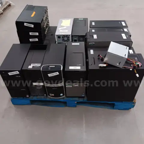 LOT: 1 pallet: Crestron Media Equipment (5 units) +  Various Desktop computers (12) &#x2022; Untested