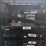 LOT: 2 Audio racks with Amps / Blades