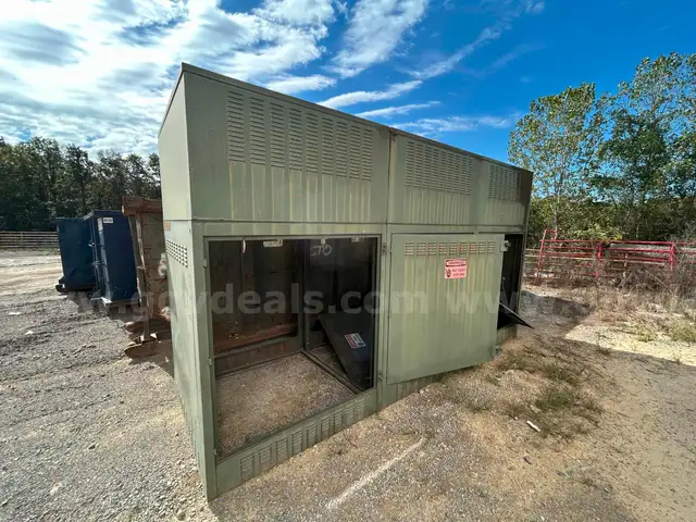 Electric Company Green Metal Transformer Enclosure