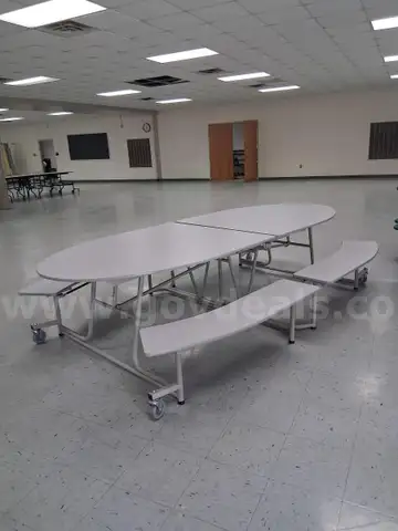 Lot of 6 Oval Rolling/Folding Tables