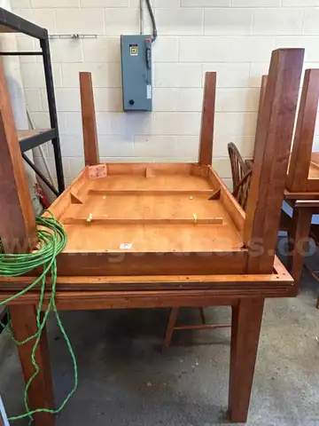 2 Wooden Tables &#x26; 4 Dining Chairs