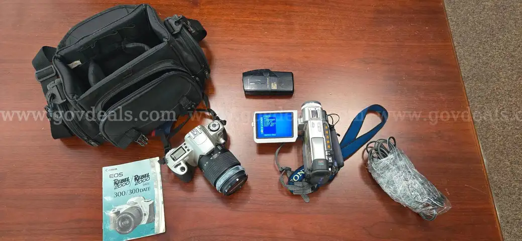 35mm camera, videocamera and micro-recorder, LOCAL PICKUP ONLY, WE DO NOT SHIP. 3RD PARTY PICKUP OK