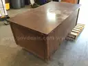 1 wooden office desk with legs