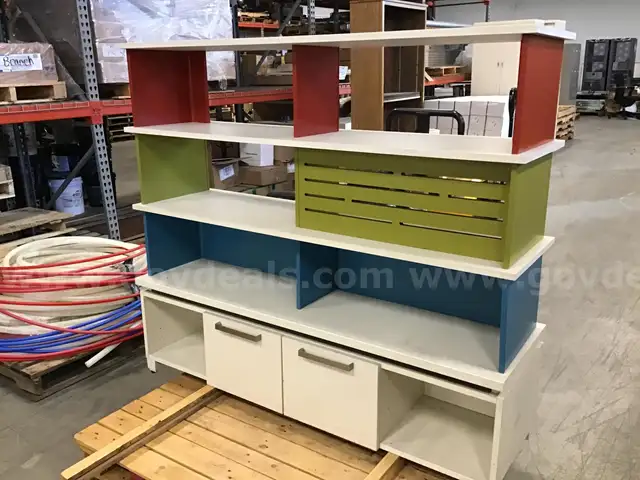1 multi-colored cabinet