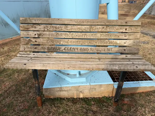 Wooden park bench