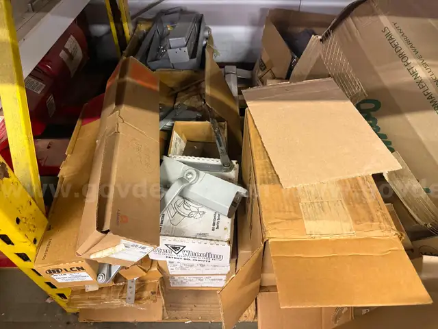 a pallet of door closures