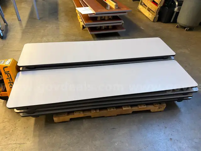 Lot of 9 Gray Training / Classroom Tables