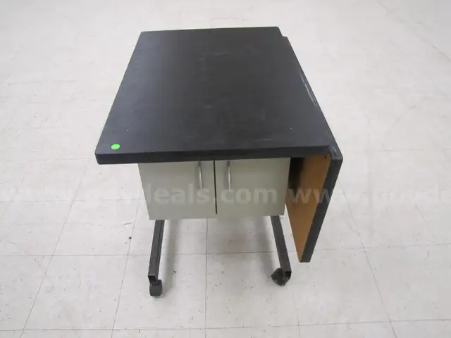 Extendable Desk with Storage Cabinet on Wheels