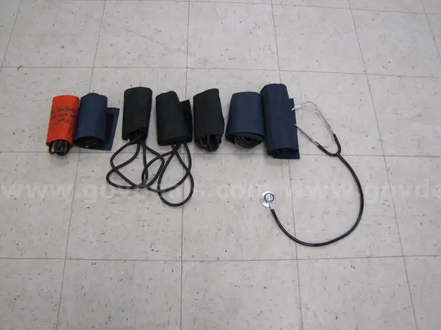 Blood pressure cuffs and stethoscope