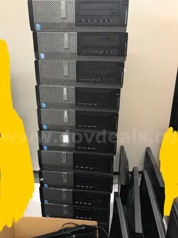 (12) Assorted Desktops, (12) Assorted Monitors, (12) Keyboards, (12) Mice, (1) Printers HP Laserjet 4, (1) Dell Laser Pr